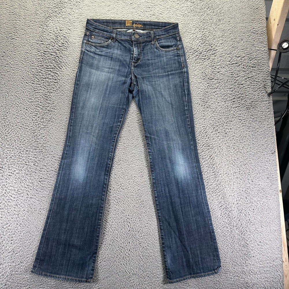 KUT from the Kloth Jeans Womens 8 Blue Cotton Denim Bootcut Faded Travel Stretch